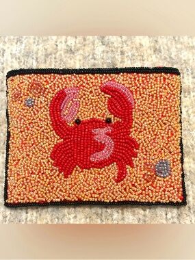 Barse Beaded Crab Coin Purse Coastal Cancer Zodiac Cute Boutique Wallet